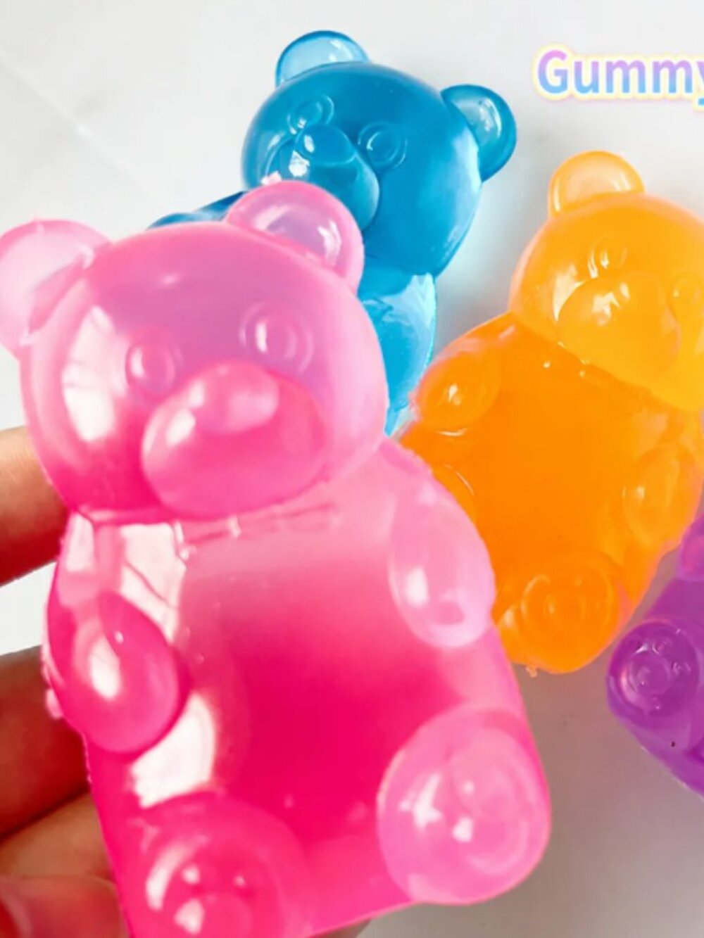 SQUISHY GUMMY BEAR - LARGE - ASSORTED COLORS (RANDOM PICK OF COLOR SENT)